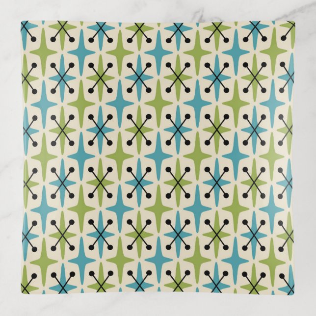 Mid Century Modern Starburst Pattern Trinket Tray (Front)