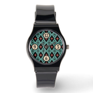 Mid-Century Modern Starburst Pattern Watch
