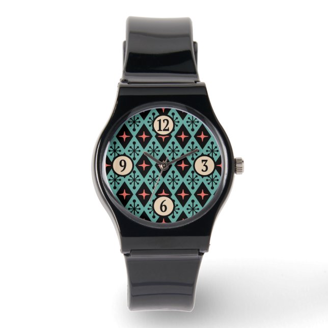 Mid-Century Modern Starburst Pattern Watch (Front)