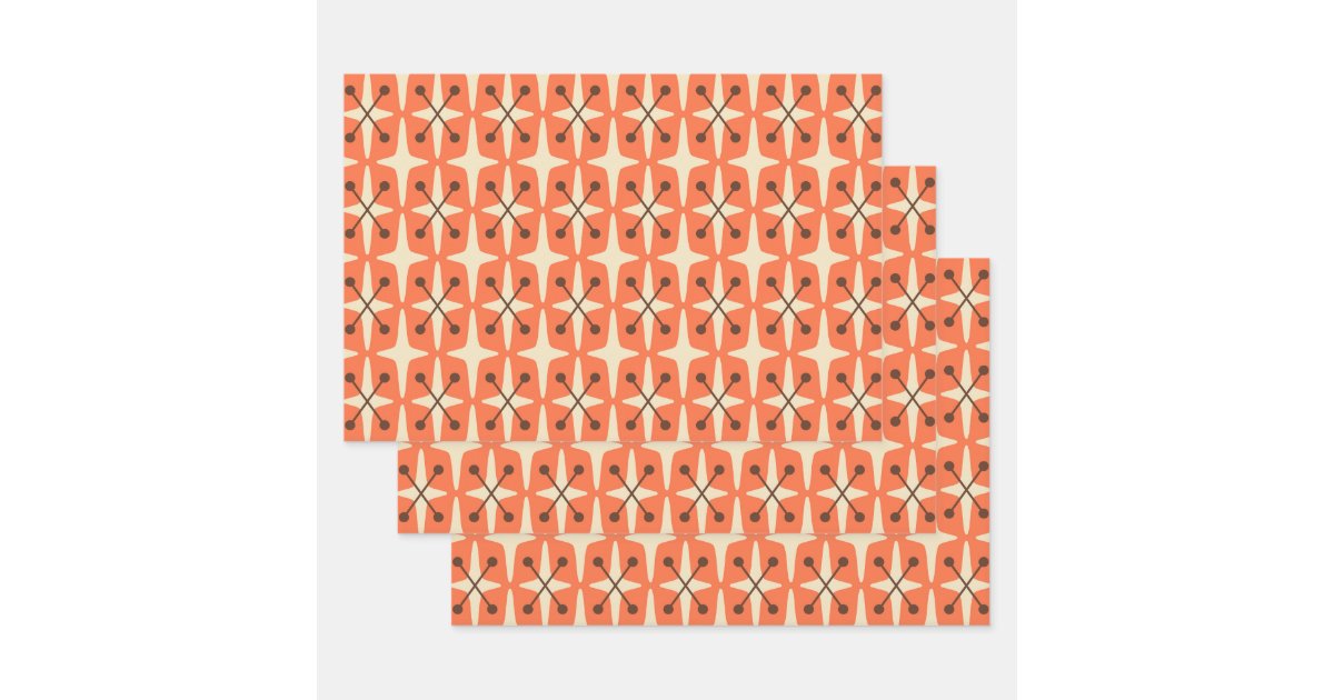 Mid Century Modern Starburst Pattern Wrapping Paper Sheets | Zazzle