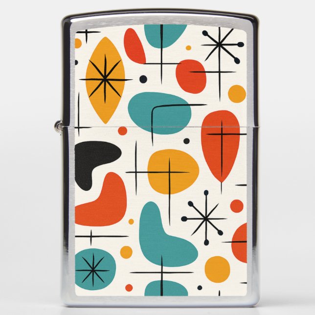 Mid Century Modern Starburst Pattern Zippo Lighter (Front)
