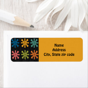 Mid-Century Modern Starburst Quilt Label