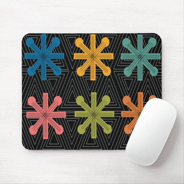 Mid-Century Modern Starburst Quilt Mouse Pad (With Mouse)