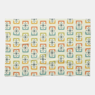 Mid Century Modern Starburst Shells Kitchen Towel