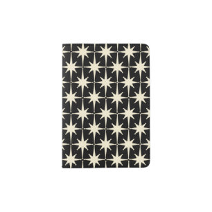 Mid Century Modern Starburst Stars Atomic Pattern Passport Holder