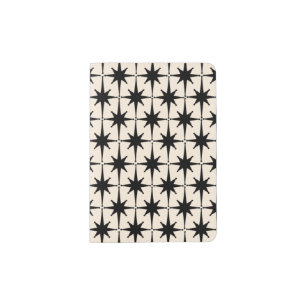 Mid Century Modern Starburst Stars Atomic Pattern Passport Holder
