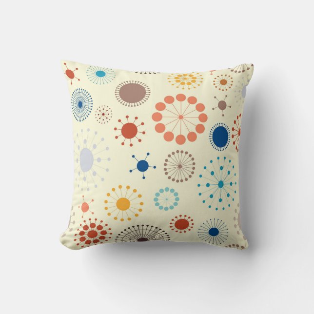Mid Century Modern Starburst Throw Pillow (Front)