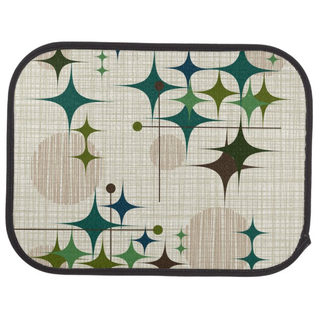 Mid Century Modern Starbursts and Globes Car Floor Mat (Rear)