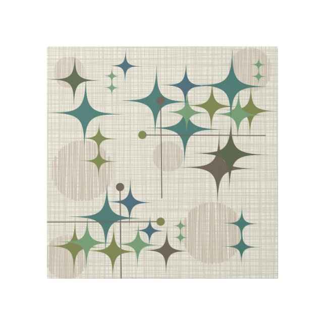 Mid Century Modern Starbursts and Globes Gallery Wrap (Front)