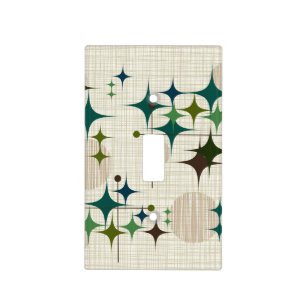 Mid Century Modern Starbursts and Globes Light Switch Cover