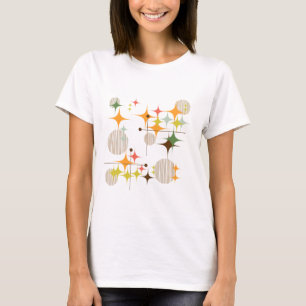 Mid Century Modern Starbursts and Globes T-Shirt