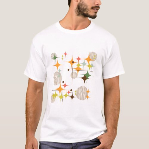 Mid Century Modern Starbursts and Globes T_Shirt