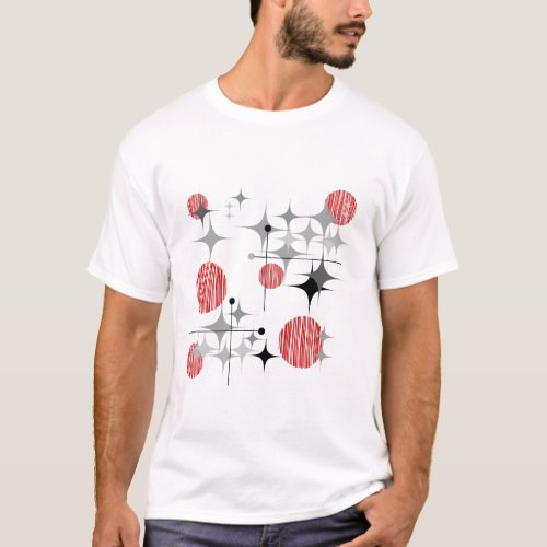 Mid Century Modern Starbursts and Globes T_Shirt