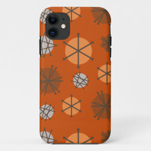 Mid Century Modern Starbursts Burnt Orange iPhone 11 Case