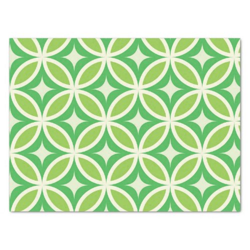 Mid Century Modern Starbursts Circles Green   Tissue Paper