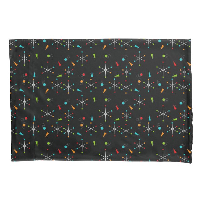 Mid-Century Modern Starbursts ll Pillow Case (Front)