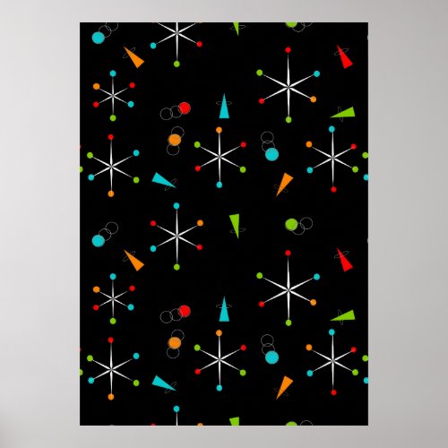 Mid-Century Modern Starbursts ll  Poster