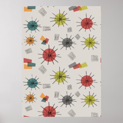 Mid_Century Modern Starbursts Poster