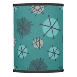 Mid Century Modern Starbursts Teal Lamp Shade