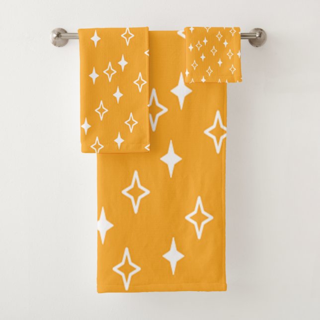 Mid-Century Modern Stars  Bath Towel Set (Insitu)