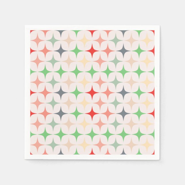 Mid-Century Modern Stars Napkins (Front)