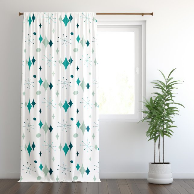 Mid Century Modern Stars Pattern Sheer Curtains (Mid Century Modern Stars Pattern Sheer Curtains)