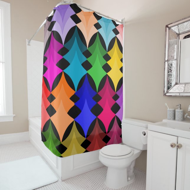 Mid-Century Modern Stars  Shower Curtain (In Situ)