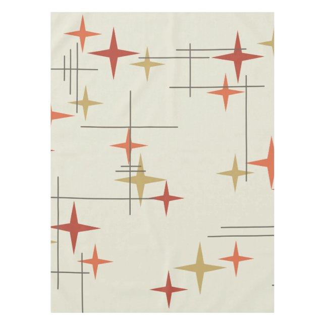 Mid Century Modern Stars Tablecloth (Front)