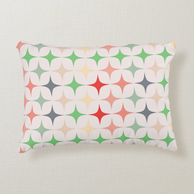 Mid-Century Modern Stars with Stripes on back Decorative Pillow (Front)