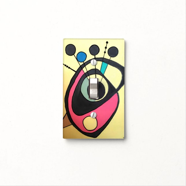 'Mid Century Modern Still Life (abstract)' on a Light Switch Cover (In Situ)