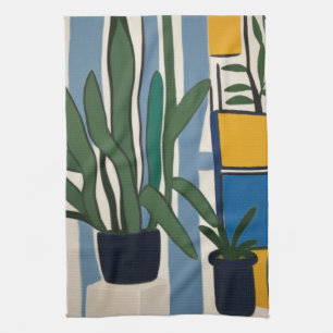 Mid Century Modern Still Life Kitchen Towel