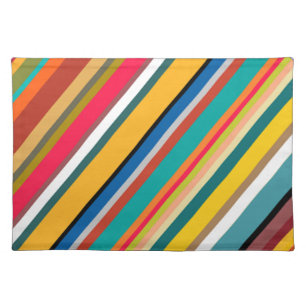 Mid-Century Modern Stripes Cloth Placemat