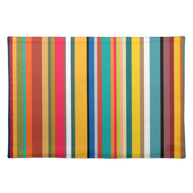 Mid-Century Modern Stripes Cloth Placemat (Front)