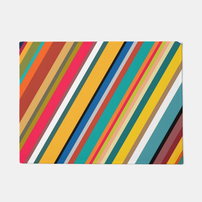 Mid-Century Modern Stripes  Doormat (Front)