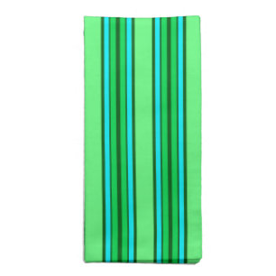Mid-Century Modern Stripes, Lime Green and Aqua Cloth Napkin