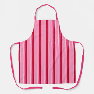 Mid-Century Modern Stripes, Pink and Burgundy Apron
