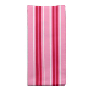 Mid-Century Modern Stripes, Pink and  Burgundy  Cloth Napkin
