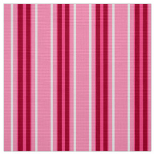Mid-Century Modern Stripes, Pink and Burgundy Fabric