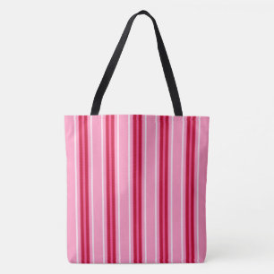 Mid-Century Modern Stripes, Pink and Burgundy Tote Bag