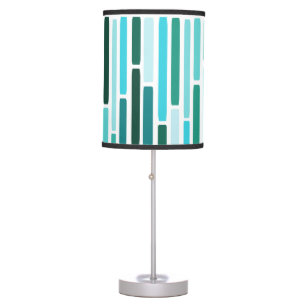 Mid Century Modern Stripes Turquoise Table Lamp