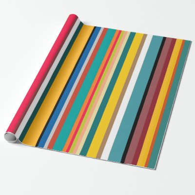 Mid-Century Modern Stripes Wrapping Paper