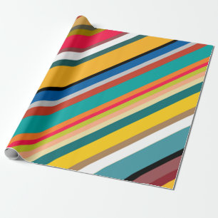 Mid-Century Modern Stripes Wrapping Paper