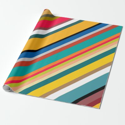 Mid-Century Modern Stripes  Wrapping Paper