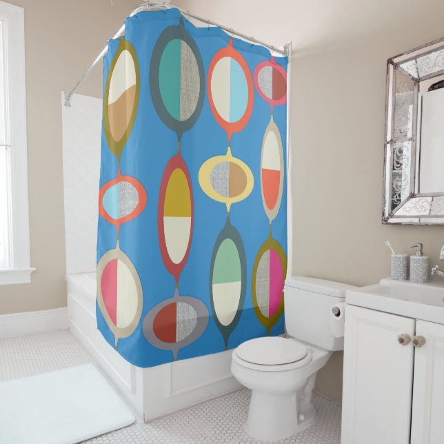 Mid-Century Modern Style 22 Shower Curtain (In Situ)