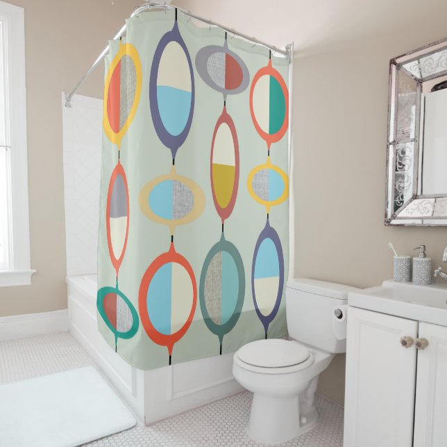 Mid-Century Modern Style 61 Shower Curtain (In Situ)