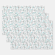 Mid-century modern style Aqua Blue Dot