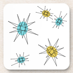 Mid Century Modern style, Atomic Starburst Beverage Coaster