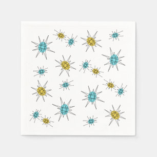 Mid Century Modern style, Atomic Starburst Napkins