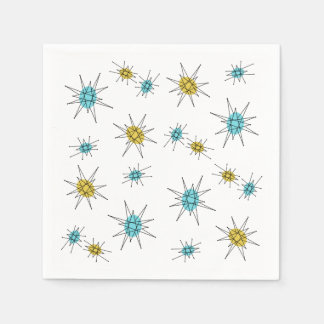 Mid Century Modern style, Atomic Starburst Napkins