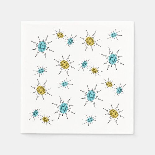 Mid Century Modern style Atomic Starburst Napkins